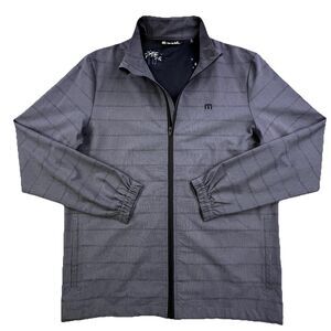 Travis Mathew Golf Jacket Mens M Gray Mesh Lined Full Zip Performance Beer Cart